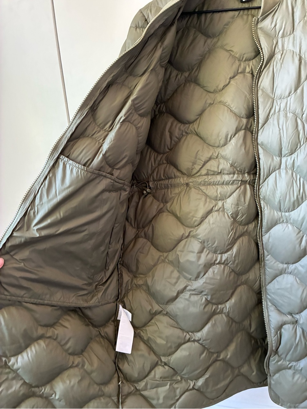 Eddie Bauer Olive Green Quilted Long Puffer Jacket - Picture 3 of 5